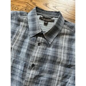 Cody James Short Sleeve Plaid Blue/Gray Button-Up Shirt Men's Large